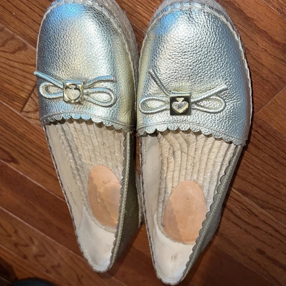 Kate Spade Metallic Gold Loranne Slip on Espadrilles Sz 7 - Picture 4 of 15